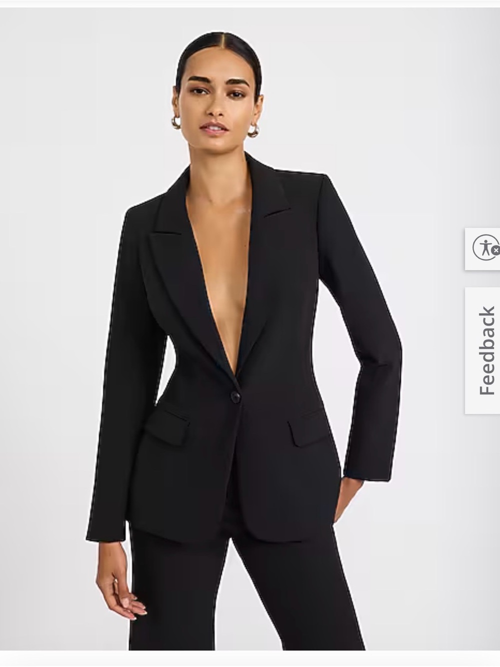 Express Design Studio Tailored Black Women's 1 Button Blazer & Pants Suit, Sz. 4